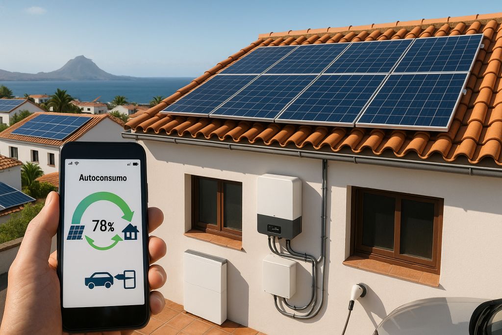 paneles fotovoltaicos en tejados y baterías