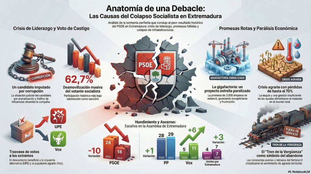 Debacle socialista en Extremadura