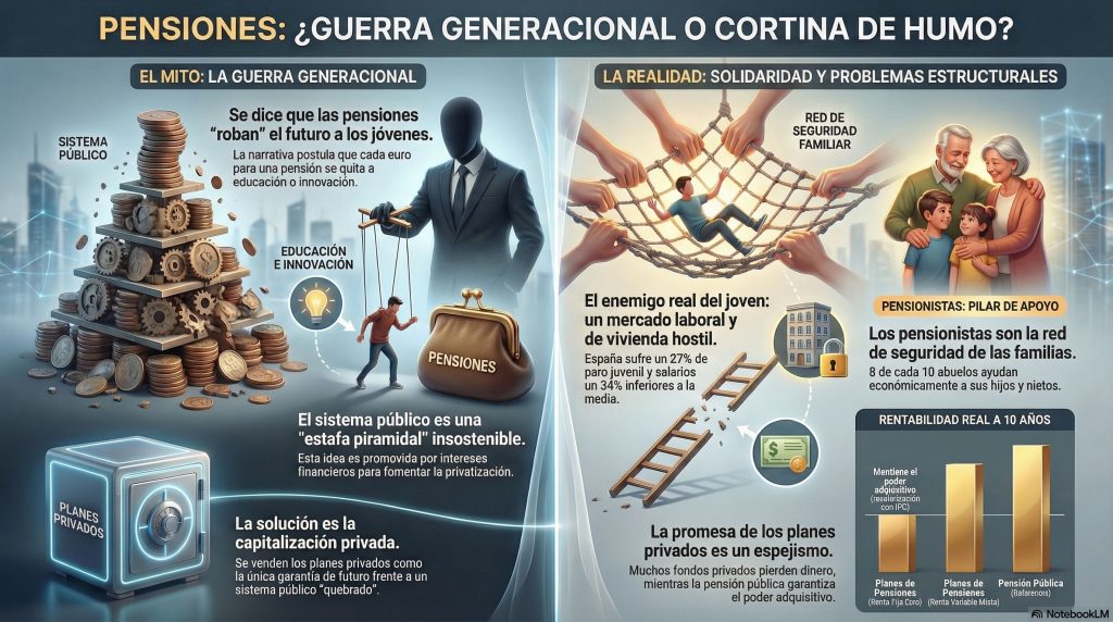 Enfrentar pensionistas contra jóvenes