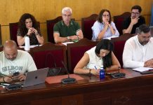 Pleno Candelaria mayo 2026: presupuesto, vivienda y servicios Representantes municipales sentados en el salón de plenos del Ayuntamiento de Candelaria durante una sesión ordinaria, con documentación, micrófonos y ordenadores sobre la mesa.