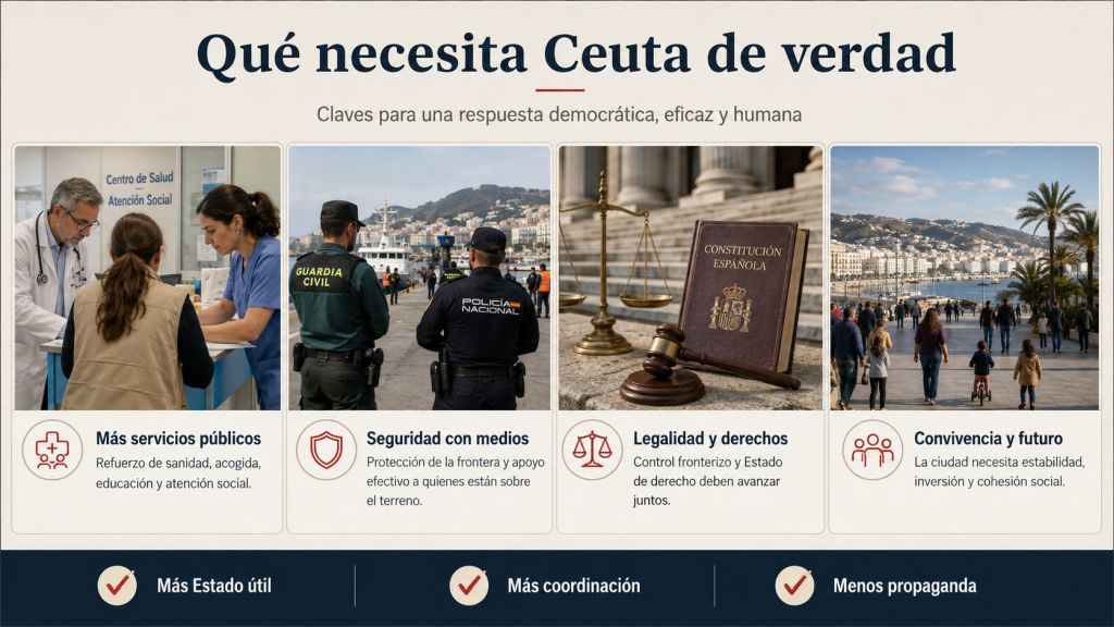 Qué necesita Ceuta de verdad: Servicios públicos, fuerzas de seguridad, Estado de derecho y convivencia ciudadana como pilares de una respuesta estable y democrática para Ceuta.