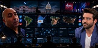 Batalla cultural global: Cerimedo, Negre y el dinero La red transnacional de influencia: Mapa de conexiones entre Fernando Cerimedo y Javier Negre con medios, consultoría digital, plataformas y foros políticos en Argentina, España, Brasil y Estados Unidos.