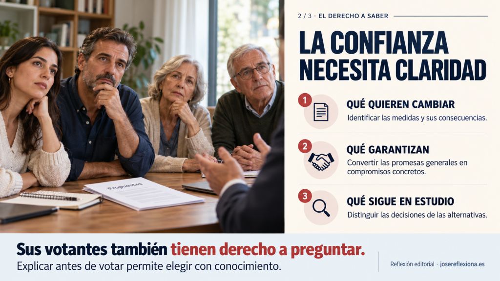 Declaraciones de Feijóo, Figaredo y Ester Muñoz sobre sacrificios y pensiones, junto con las aclaraciones del PP y la pregunta sobre qué cambios propone cada partido.
