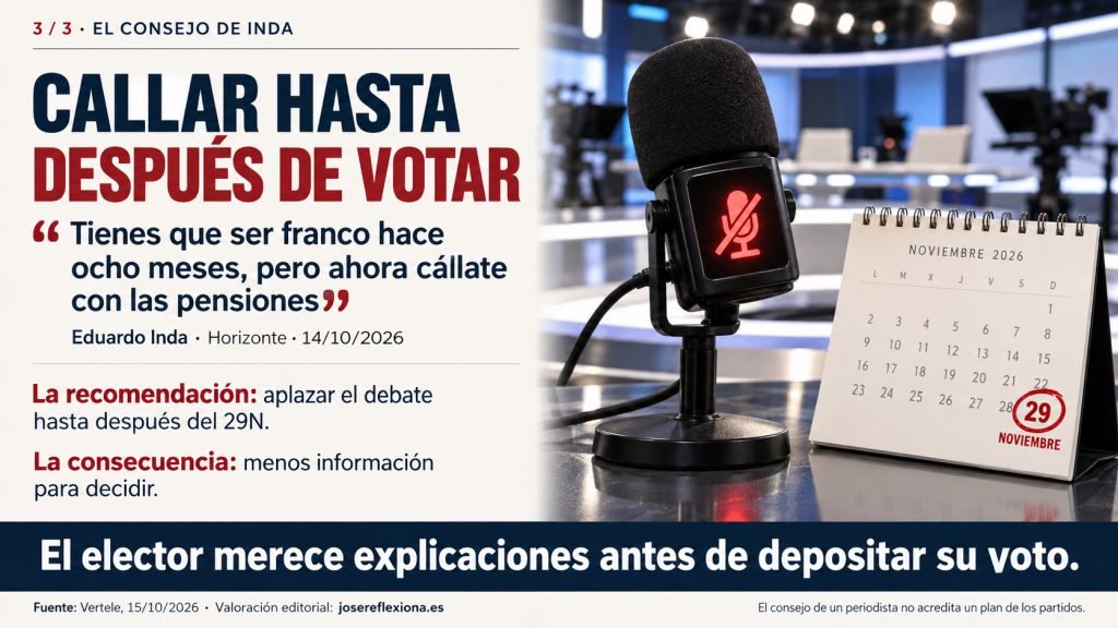 Cuatro ciudadanos escuchan una explicación junto a tres exigencias de transparencia: conocer qué se quiere cambiar, qué se garantiza y qué sigue en estudio.