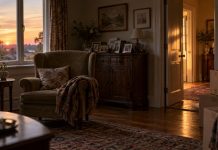 Muerte de Maricarmen: la solución que llegó demasiado tarde Sillón vacío junto a fotografías familiares en una vivienda al atardecer, símbolo del hogar al que Maricarmen ya no pudo regresar.